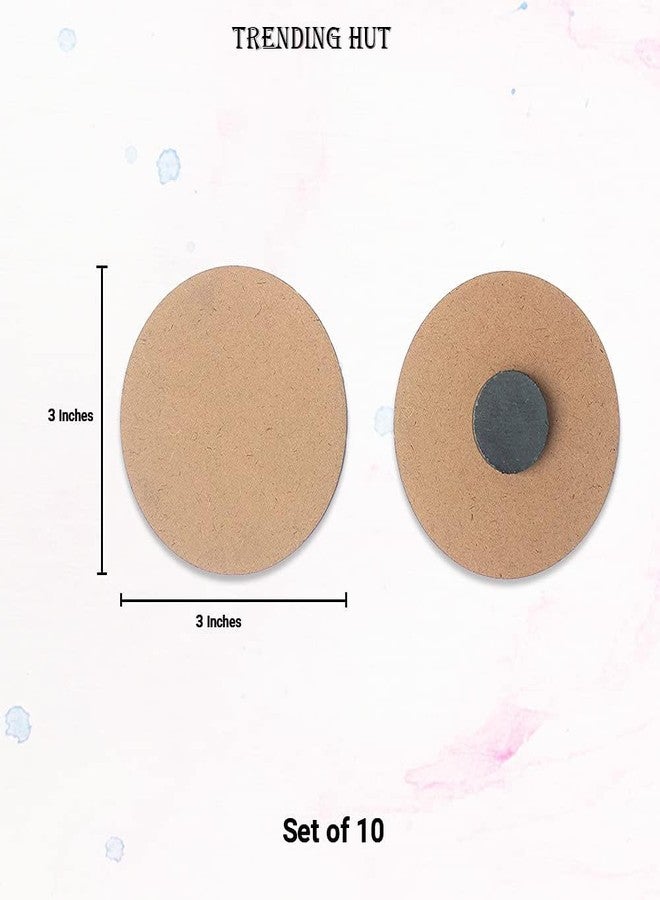 TRENDING HUT DIY MDF Wood Sheet Round Craft Magnet - Plain MDF Fridge Magnet Blanks Cutouts - Set of 10 with 3mm - 3in Diameter for Painting Wooden Sheet Craft, Decoupage, Resin Art Work & Decoration - Image 5
